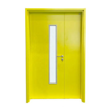 Factory Direct Hospital Patient Room Door Unequal Double Steel Door With 99% Safety